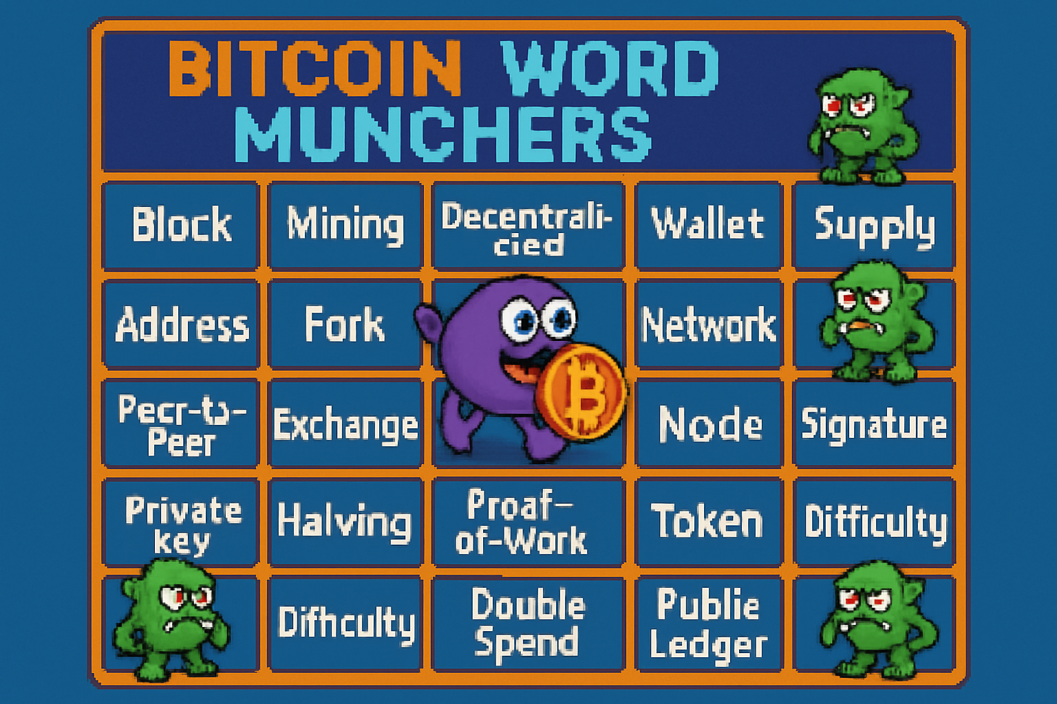 Bitcoin Word Munchers Game Preview